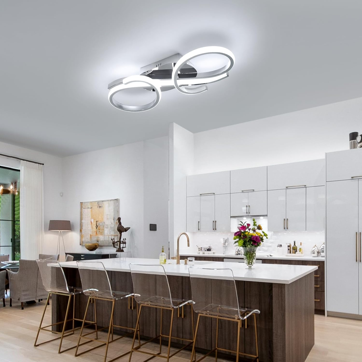 Plafoniera LED Rotonda 36W – 22 Cm, 6500K, IP65, Luce Fredda 4500 Lm Per Bagno, Cucina, Camera, Balcone, Cantina