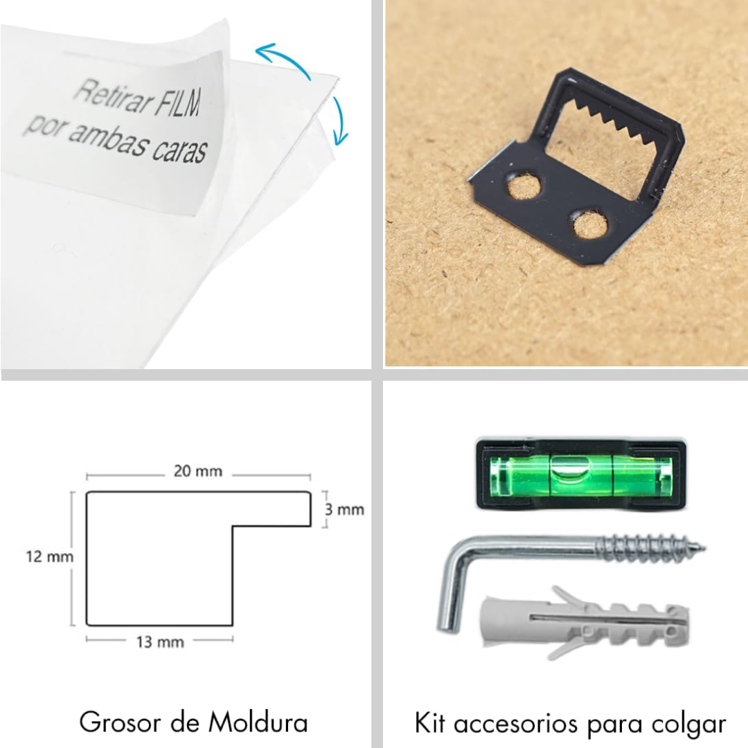 Moldura para foto 30x40 cm (Int. 21x30 cm) Preto MOD-351 (3 unid.) moldura ideal para fotos - 4