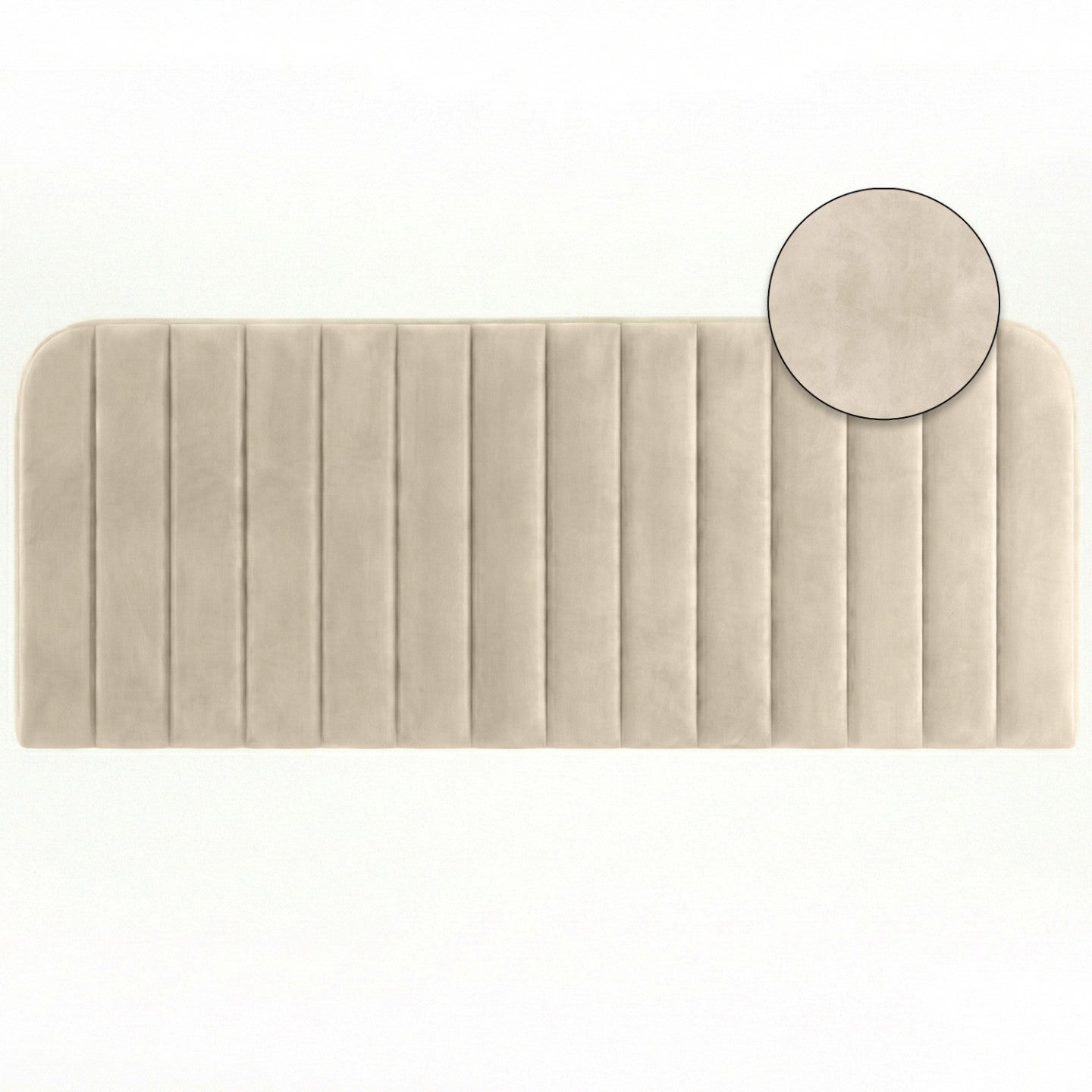 Tête de lit suspendue ALBA 160 cm en velours beige - 3