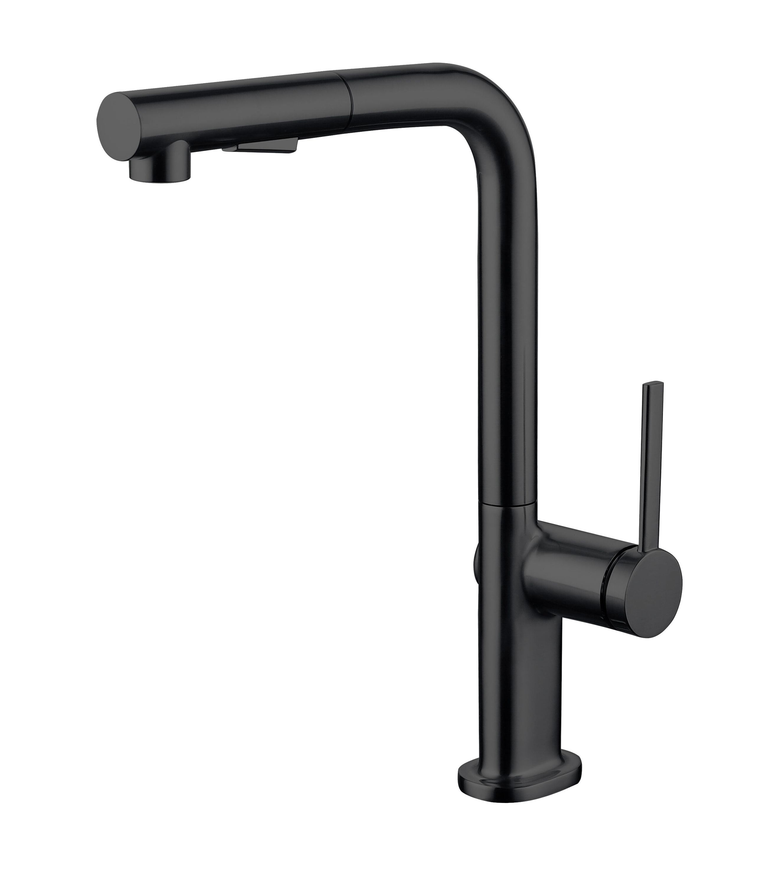 Bateria kuchenna z wyciąganą wylewką 2-funkcyjna maier look czarny mat