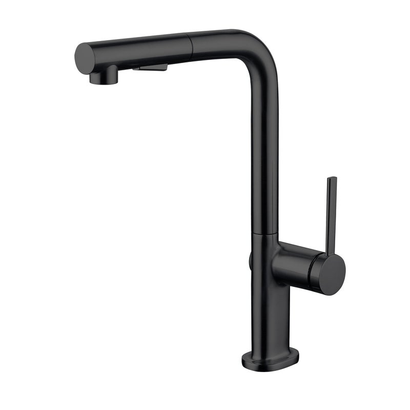 Bateria kuchenna z wyciąganą wylewką 2-funkcyjna maier look czarny mat