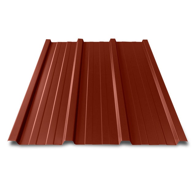Tôle bac acier 0.50 mm prélaquée multiusage ELDA® | 1250 x 840 mm - 1.00 m² Rouge Tuile | RAL 8012