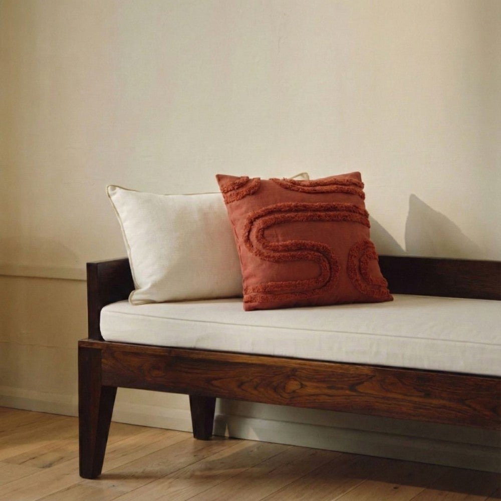 Coussin terracotta en relief 40x40cm - Ornami - 2