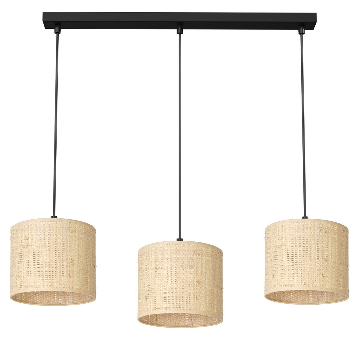 Lampa wisząca Rattan kremowo-czarny matowy 3xE27x15W wym: 110 x 75 x 18 cm wiklina / rattan / słoma Luminex
