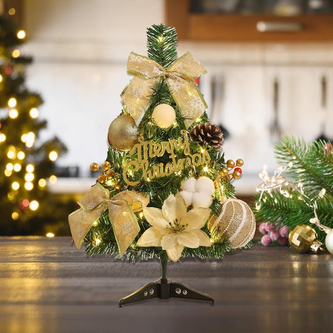 Sapin De Noël Artificiel 60cm Avec Guirlandes LED – Déco Table Maison | Mini Arbre Neige