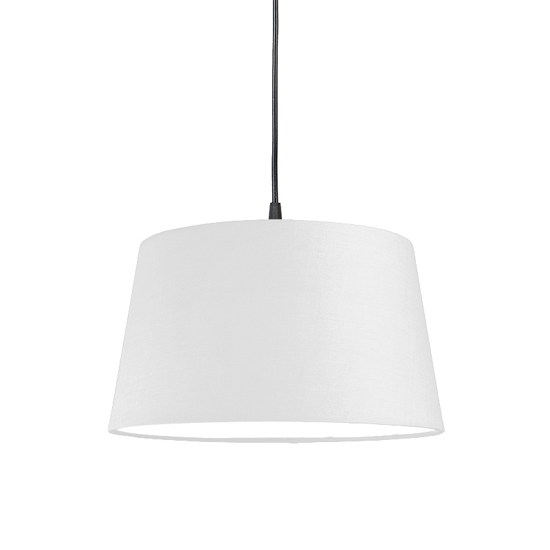 Qazqa nowoczesny lampa wisząca z kloszem (1 punkt) - Hanglamp - biały, okrągły, max. 60w, kompatybilny z żarówką LED, e27, 45cm