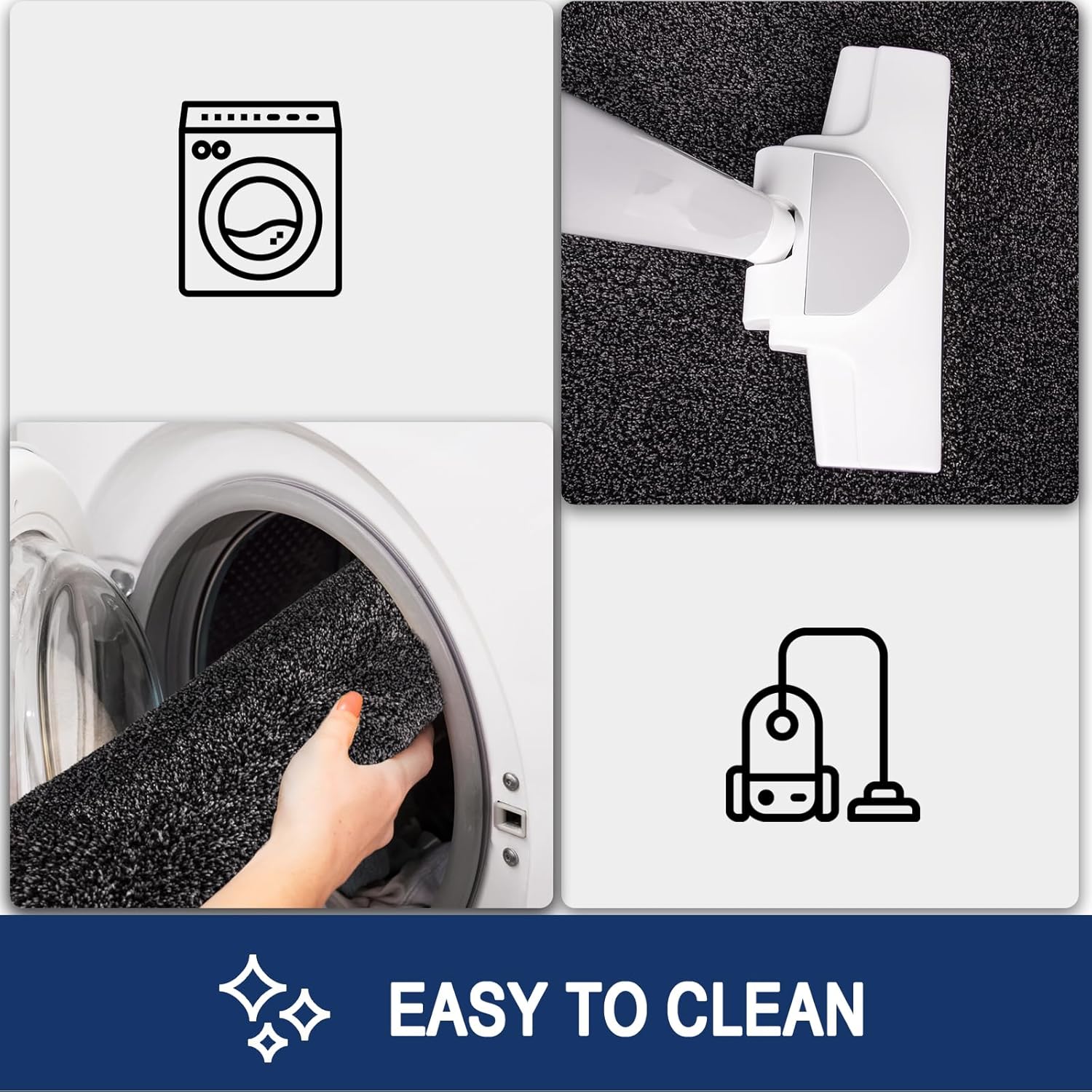 Tapis de Sol Antidérapant Lavable en Machine, Tapis d'Entrée avec Microfibres Douces Absorbantes pour Chien, Entrée, Porte et Couloir, 60 x 90 cm - 6