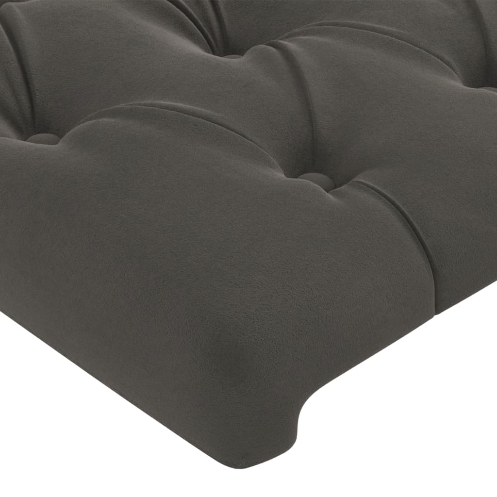 Cadre de lit sans matelas gris foncé 200x200 cm velours — COMFORTXL - 10