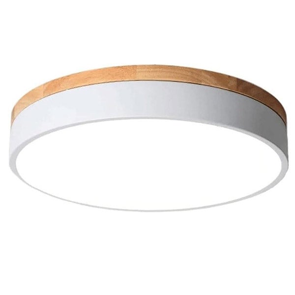 Biały plafon LED, nowoczesny okrągły plafon, lampa na balkon, do sypialni, plafon do korytarza, 30 cm, 24 W (ciepłe światło)