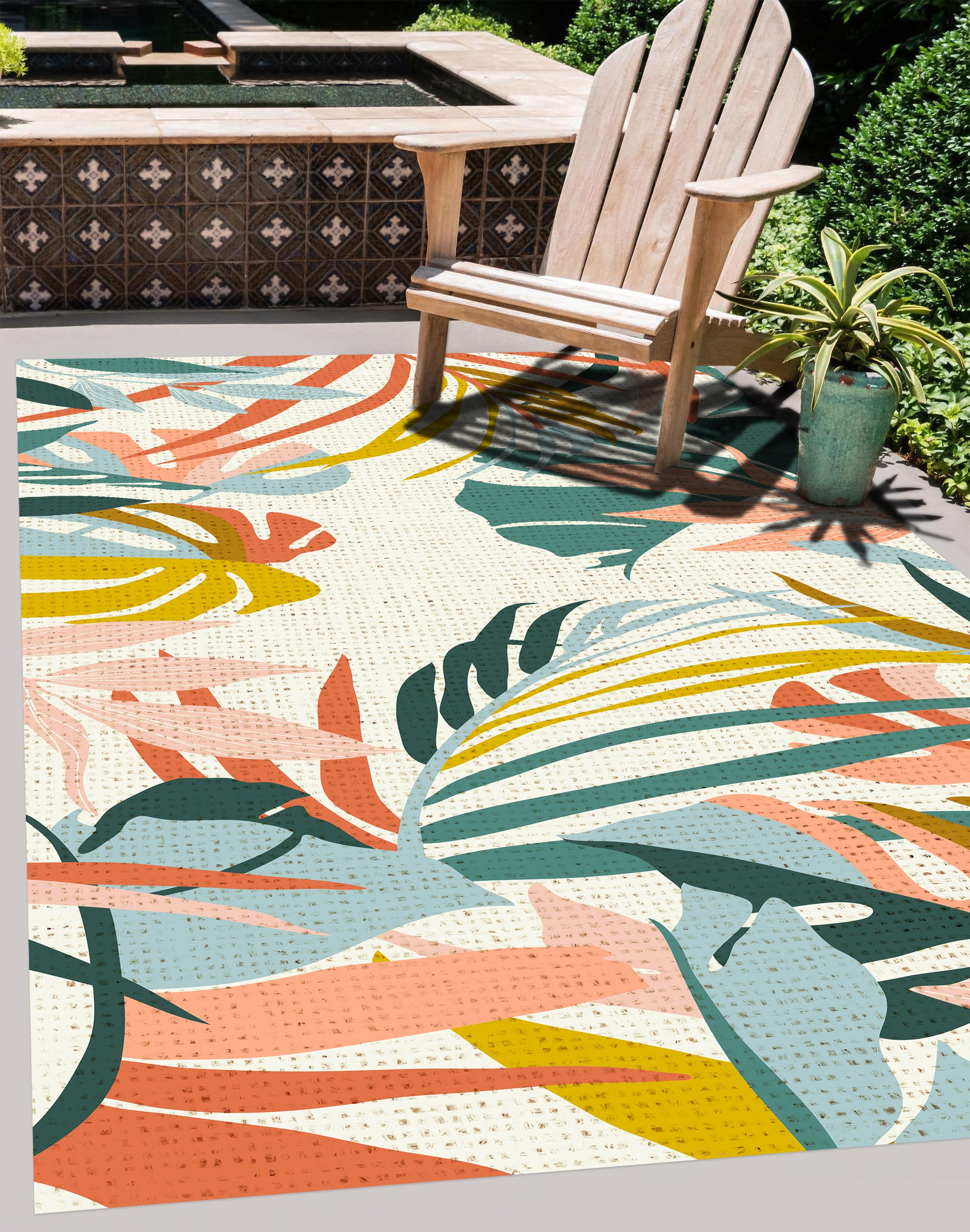 Tappeto in PVC per interni/esterni Ramas multicolor 140x200 cm - PVC stampato, lavabile, ignifugo, per salotto e cucina - 4