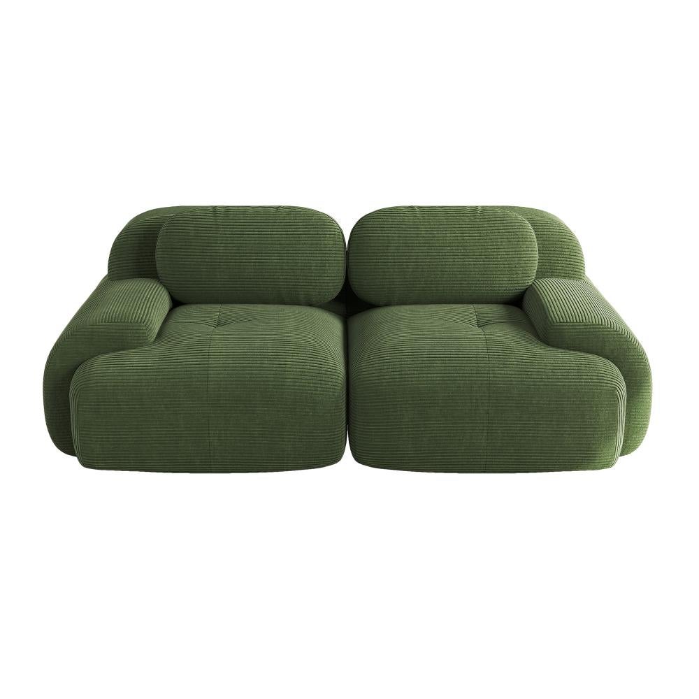 82'' Loveseat-Sofa modulable en corduroy, accoudoirs courbés, rembourrage haute élasticité, anti-dérapant pour salon et cinéma maison - 4