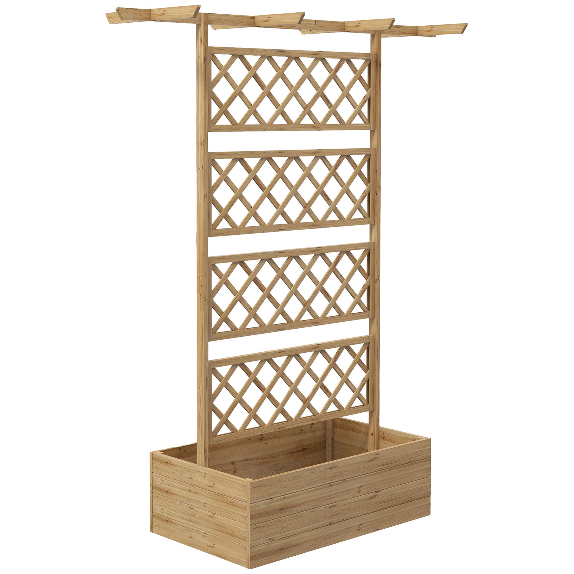 Jardinière surélevée en bois Outsunny avec toit, support pour plantes ...