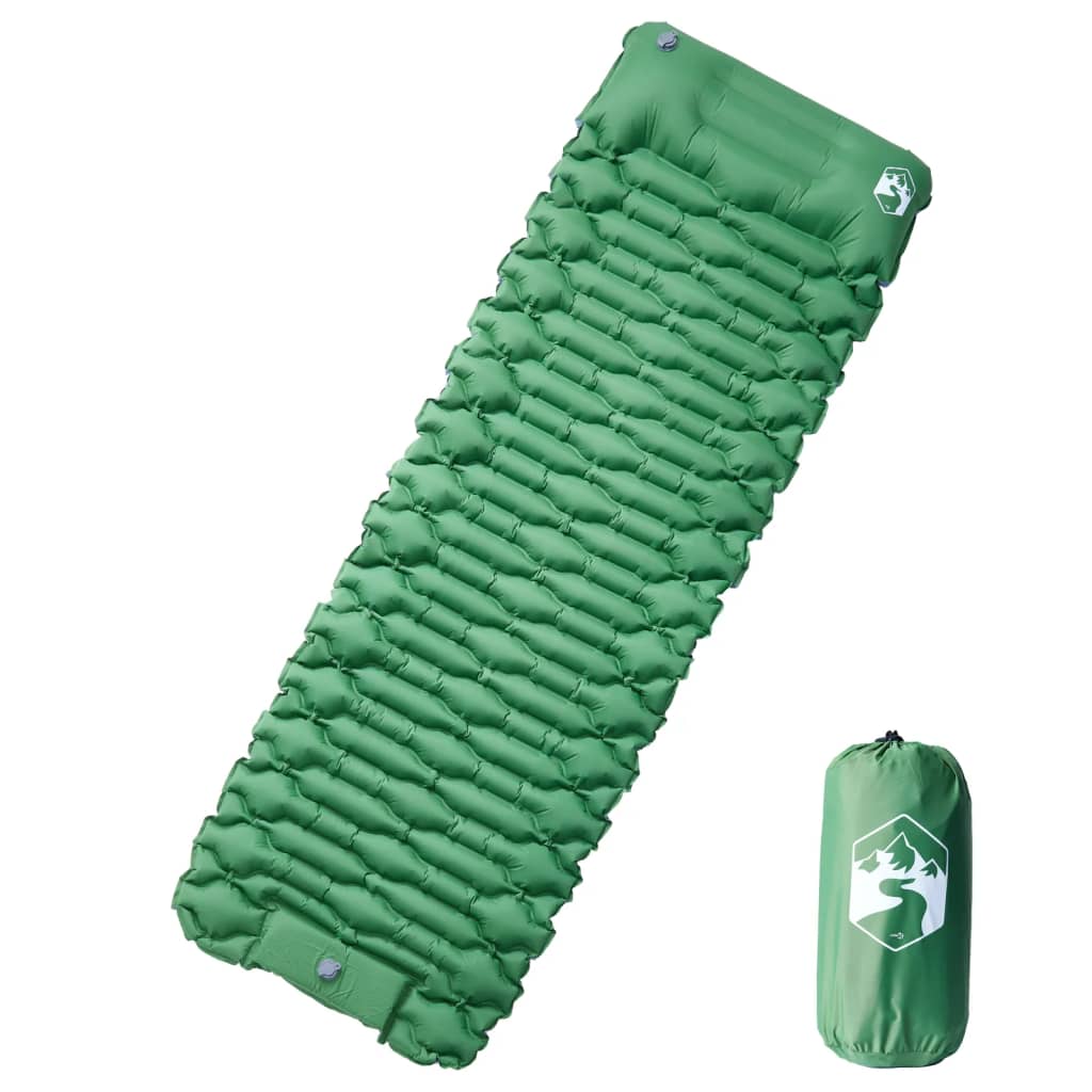 Materassino Da Campeggio Autogonfiabile 190x65x5 Cm Con Pompa Integrata - Ultraleggero Verde - 6