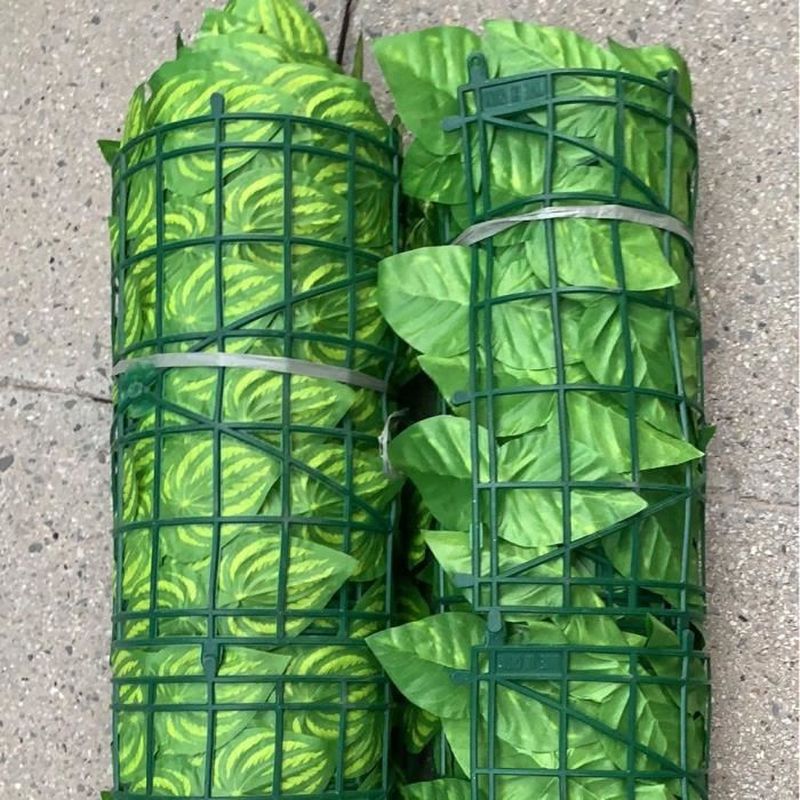 Panneau de clôture - Feuille artificielle - 300x50 cm - Vert - Protection jardin - 5