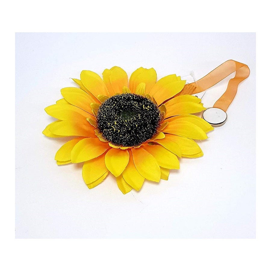 PATIKIL Fermacravatte Per Tende A Forma Di Fiore: 2 Clip Decorative In Metallo E Poliestere Per Arredo Casa, Giallo