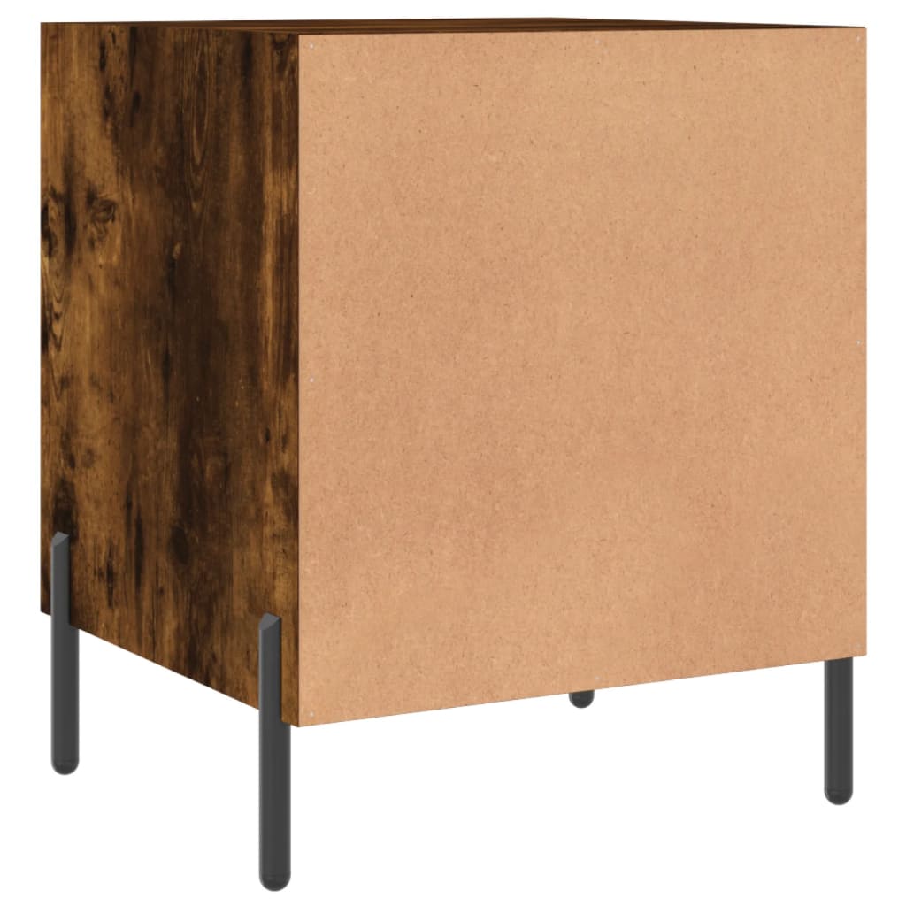 vidaXL Table de chevet chêne fumé 40x40x50 cm bois d'ingénierie - 8