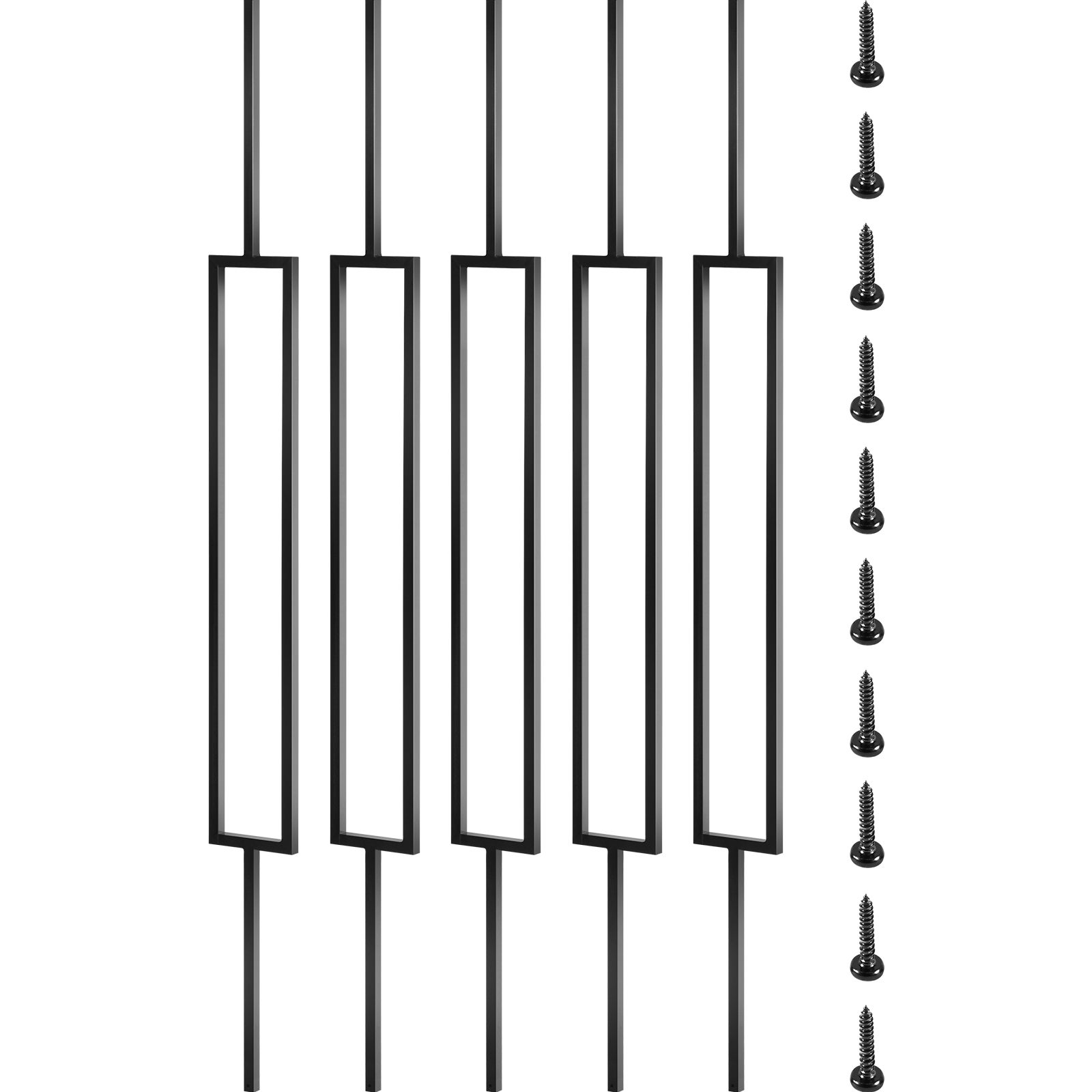 Lot 15 Balustres Fer Carrés Creux – Fuseaux Escalier Métal Noir, Finition Satinée