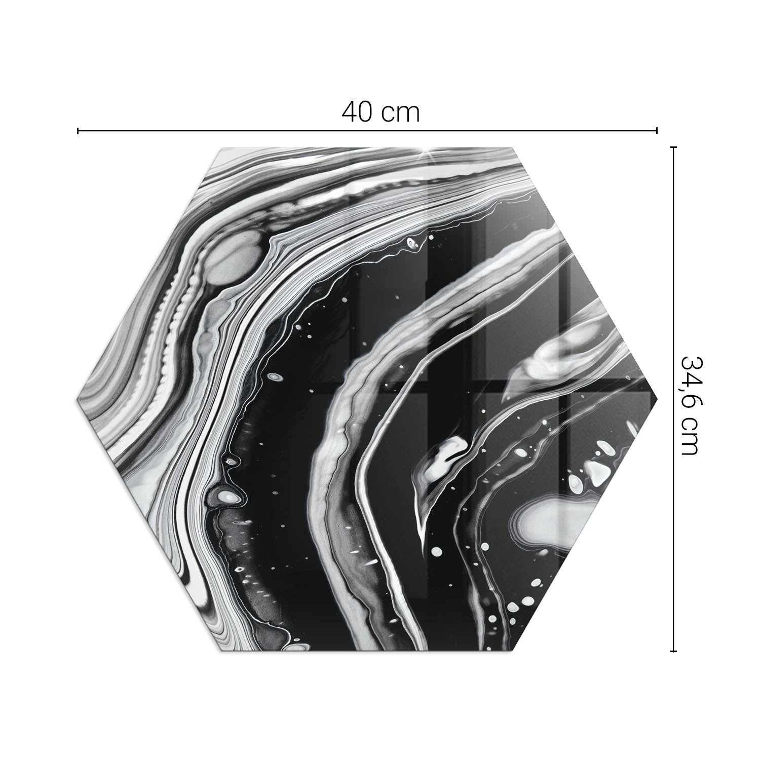 Ochronna szklana podkładka pod kominek - 40 cm - Abstrakcyjne fale i linie - TULUP - 2