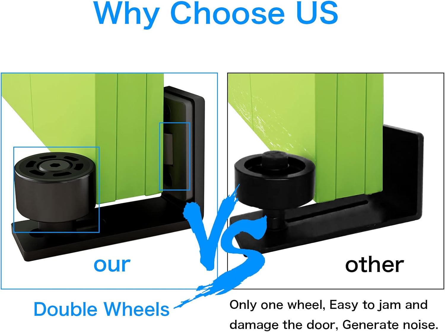 Guía de suelo ajustable negra, para puertas corredizas de madera, instalación fácil y ajustable - 3