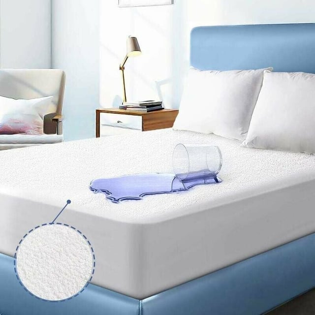 Protège Matelas Imperméable 90 x 200 cm,Couvre Matelas Serviette éponge Drap Housse,Alèse Respirante,Anti Acarien