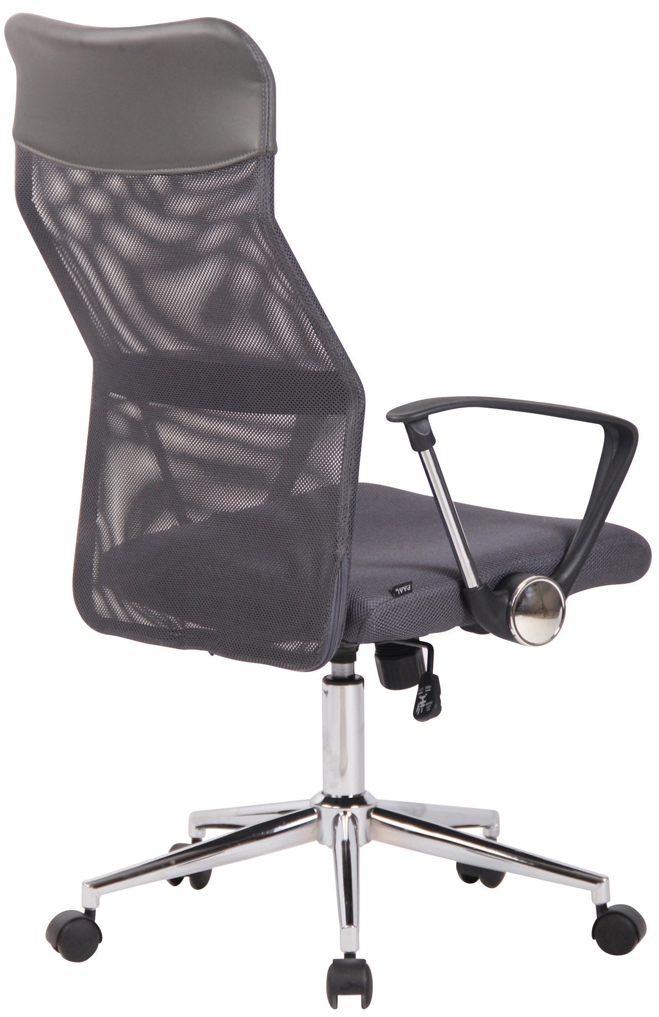 Fauteuil de bureau sur roulettes forme ergonomique hauteur réglable pivotant en maille gris BUR10587 - 3