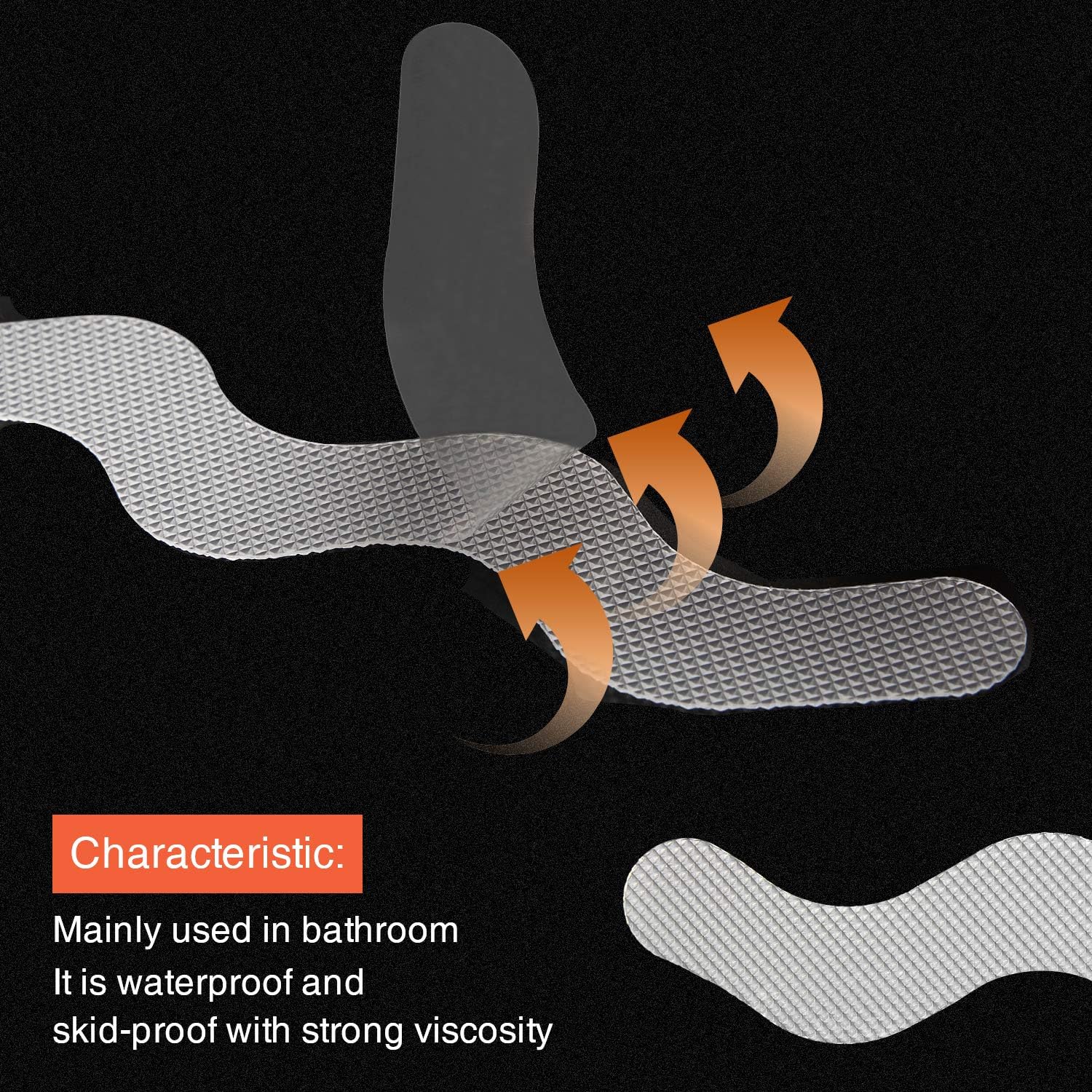 (Przezroczyste) 24-częściowy zestaw antypoślizgowych naklejek prysznicowych, paski zabezpieczające do wanny, wysokiej jakości naklejki samoprzylepne z