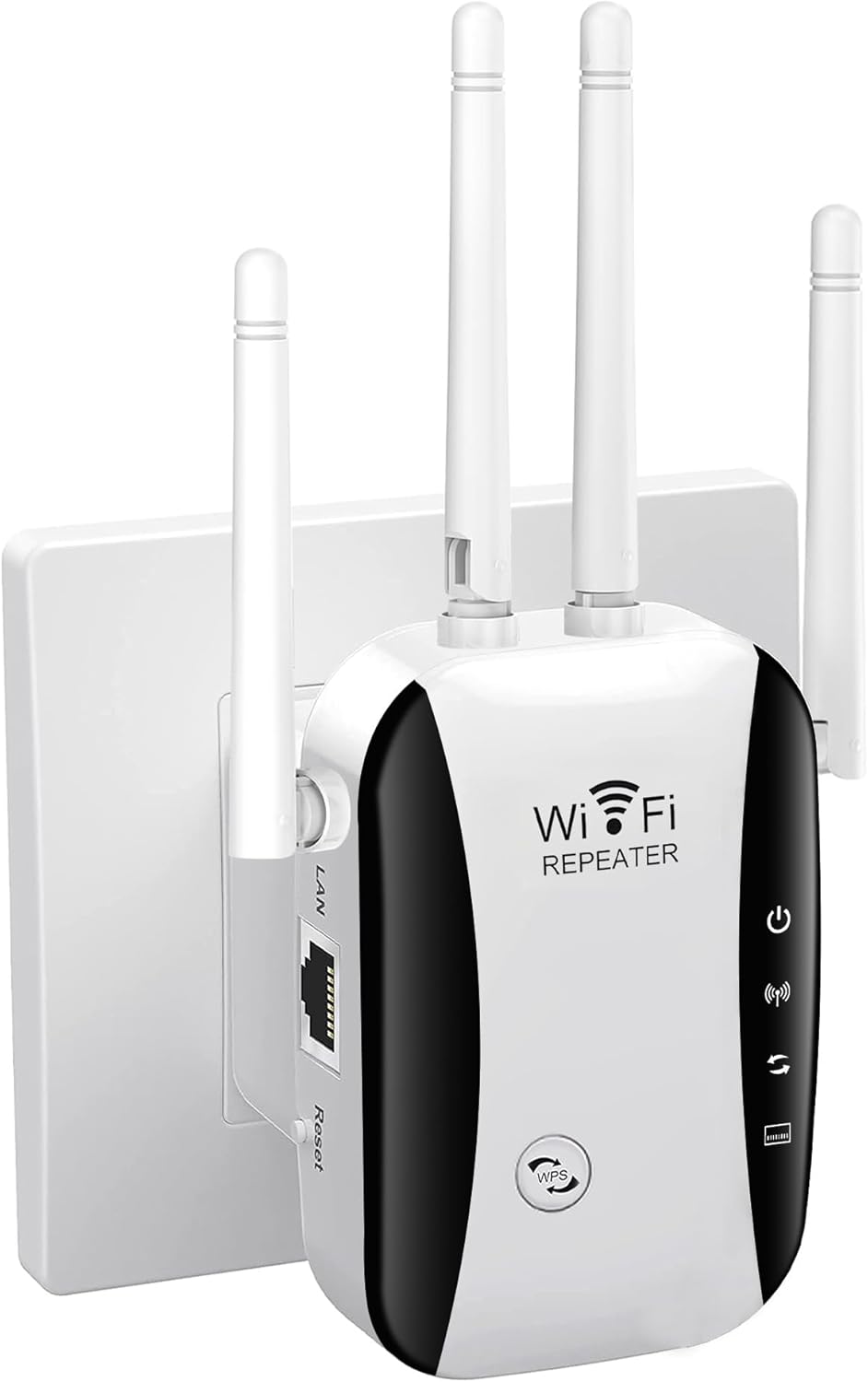 Répéteur WiFi 6 Antennes - Couvre 150m², élimine Les Zones Mortes - Compatible Toutes Box (Free, Orange, SFR, Bouygues) - 7