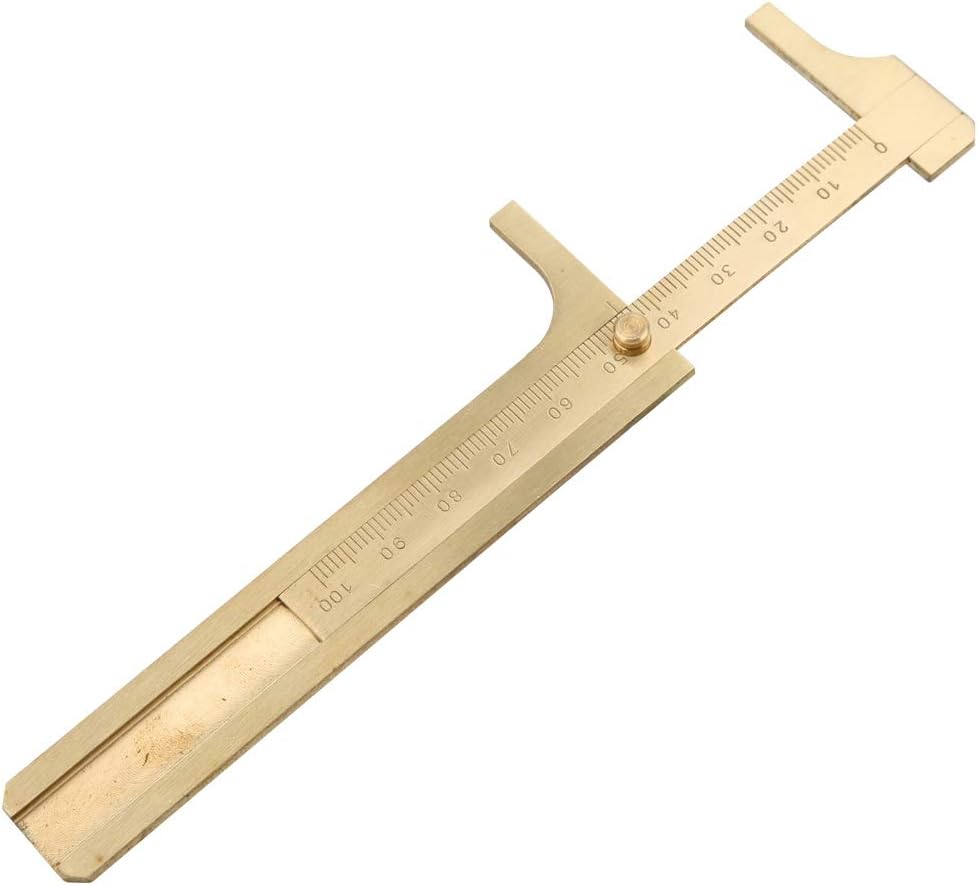 Suwmiarka z mosiądzu 100mm Vernier Przenośny suwmiarka Kieszonkowy liniał z mosiądzu