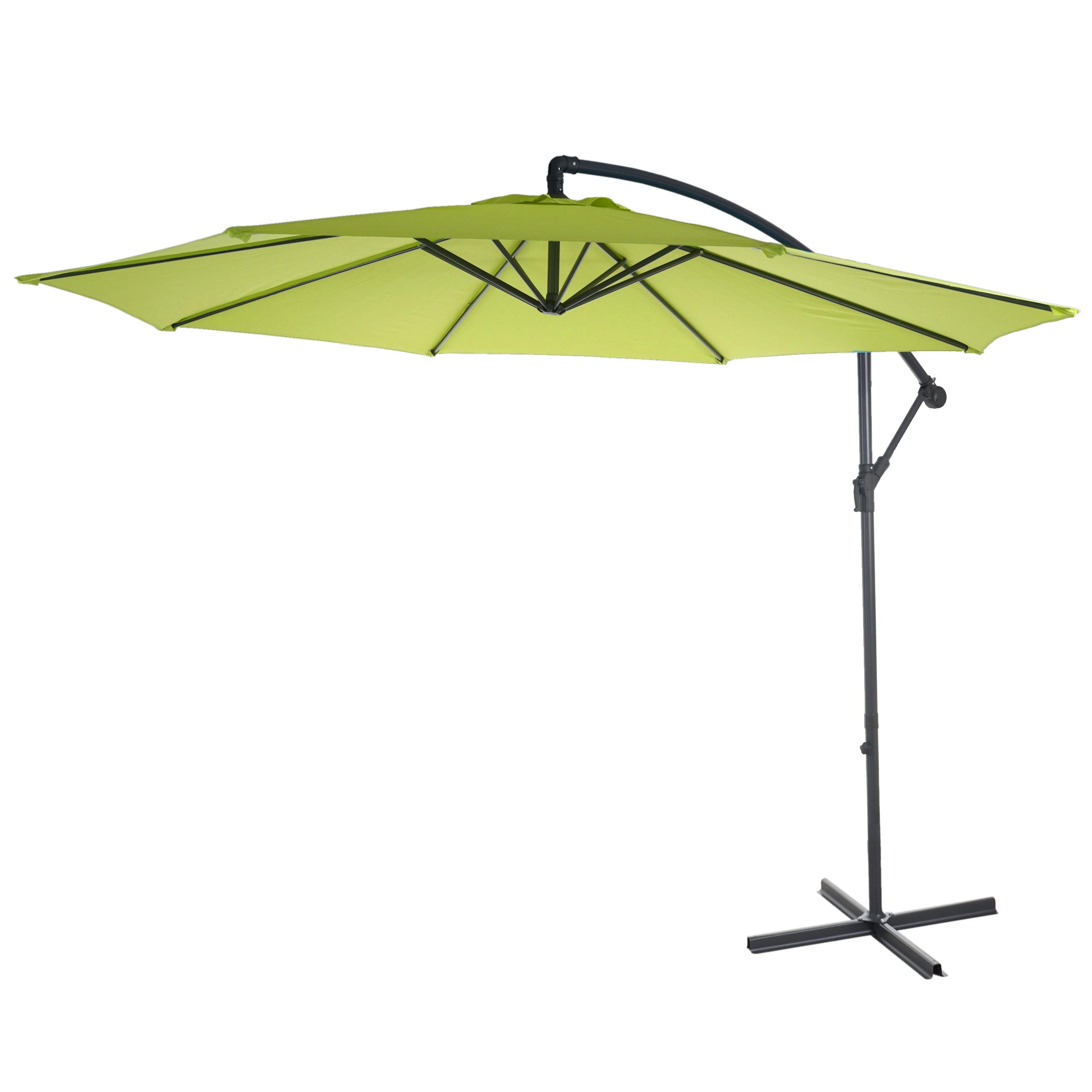 Acerra parasol wspornikowy, parasol przeciwsłoneczny, Ø 3m uchylny, poliester/stal 11kg ~ zielono-cytrynowy bez stojaka