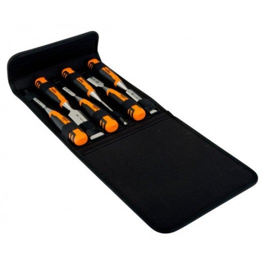 BAHCO - Jeu de burins avec manche revêtement caoutchouc - 6 pcs/pochette en polyester