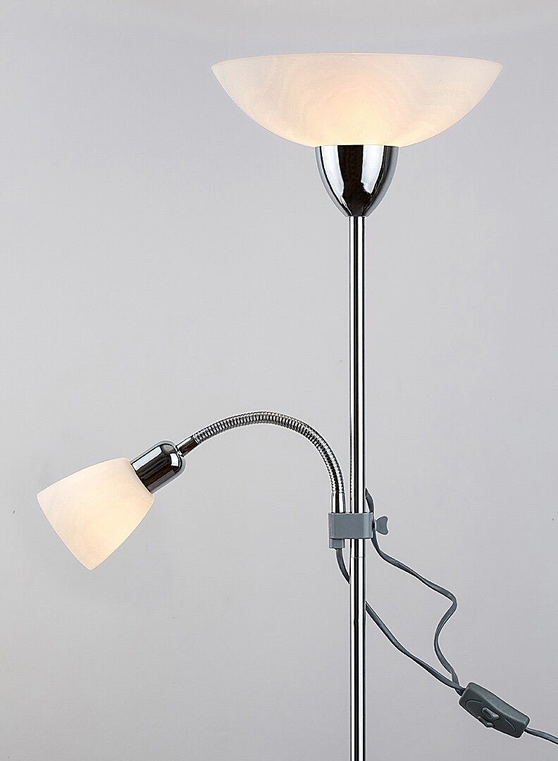 Lampa podłogowa stojąca Diana chromowana biała 2xE27x60W wym: 177,5 x 28,5 x 28,5 cm metal Rabalux