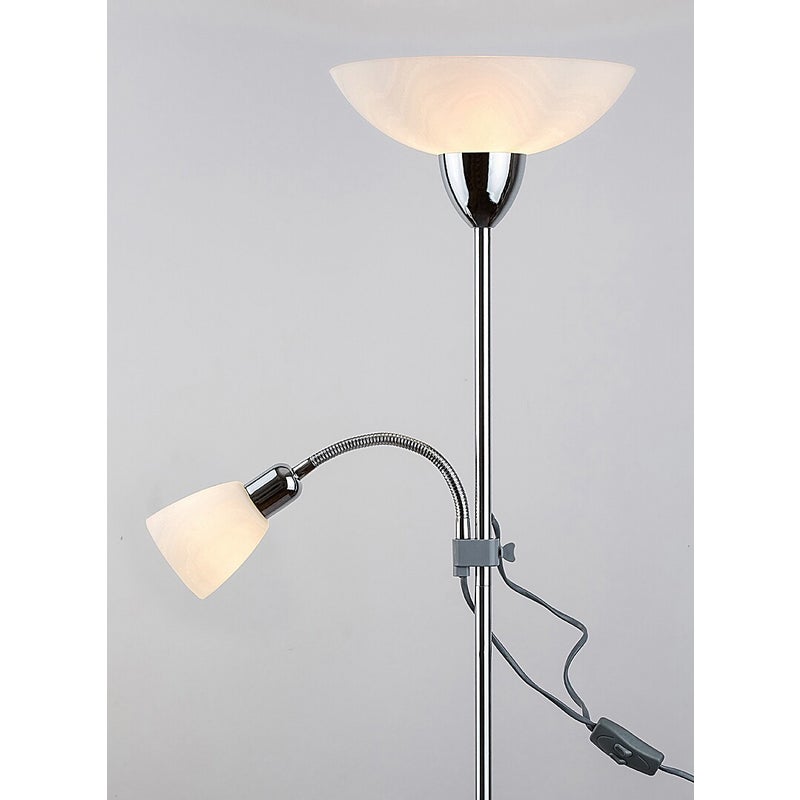 Lampa podłogowa stojąca Diana chromowana biała 2xE27x60W wym: 177,5 x 28,5 x 28,5 cm metal Rabalux