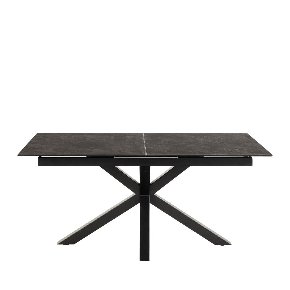 Table Manger Extensible Places En C Ramique Et M Tal X Cm Noir Leroy Merlin