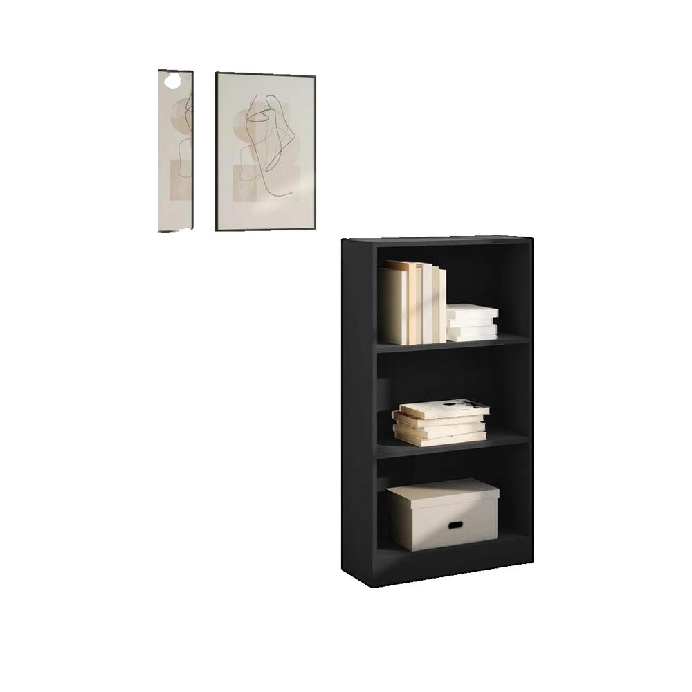 vidaXL Bibliothèque noir 60x24x109 cm bois d'ingénierie - 3