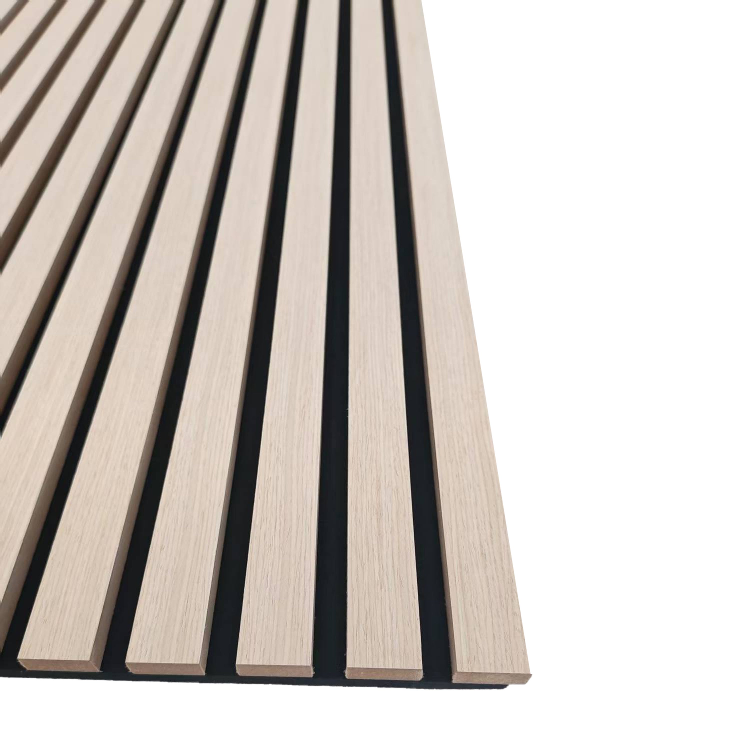 Lot de 3 - 260 x 30cm - Chêne naturel - Ep. 21mm - Panneaux muraux acoustiques, feutrine noire - 5
