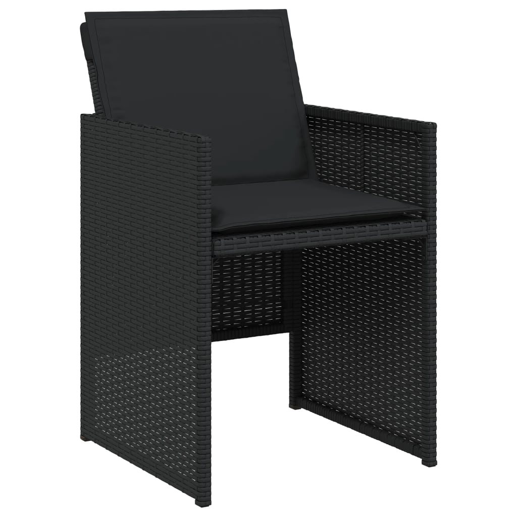 Set de muebles jardín 5 piezas | Conjunto de jardín de ocio | Set de comedor de jardín con cojines ratán sintético negro CFW717850 - 4