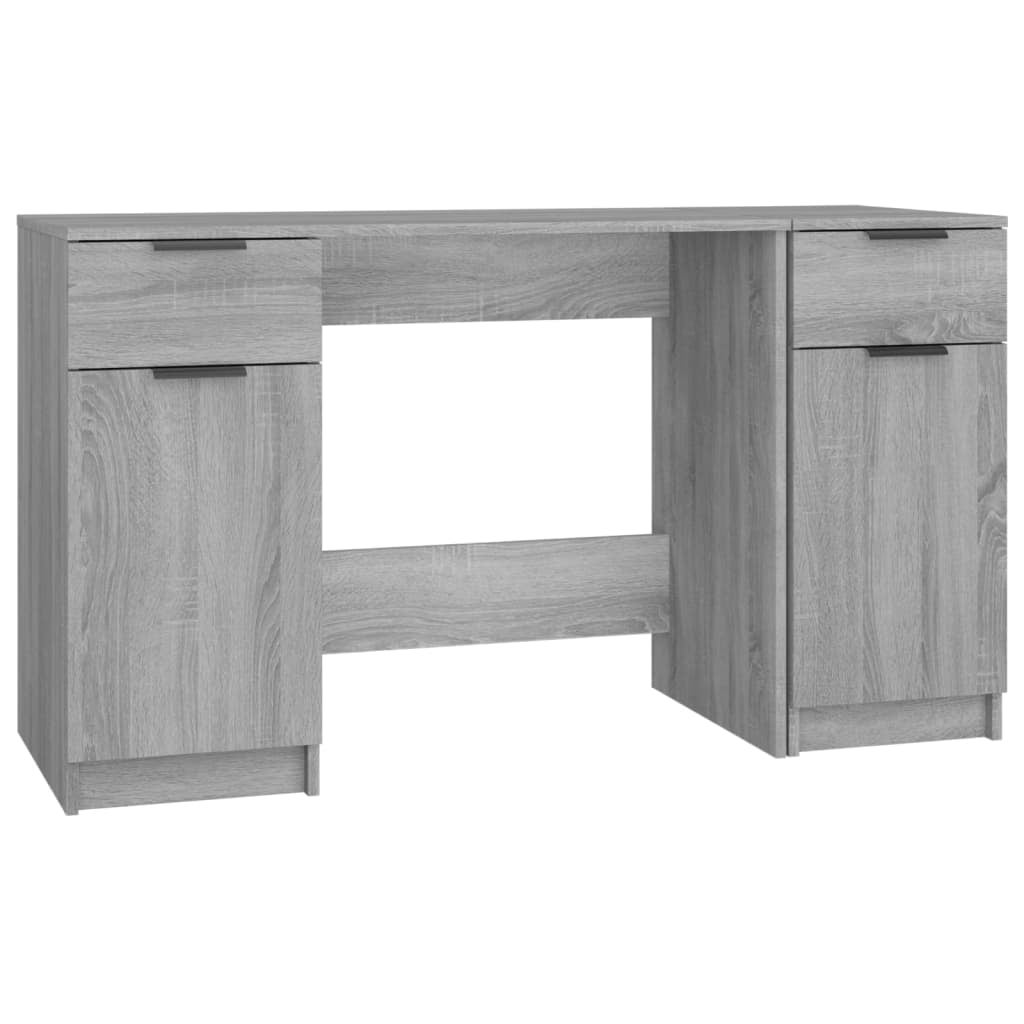 Bureau d'étude en bois massif avec tiroir et étagères de rangement. Table d'étudiant - Couleur du Bois L 80 x l 60 x H 75 cm Table avec Chaise de Corne de Vache