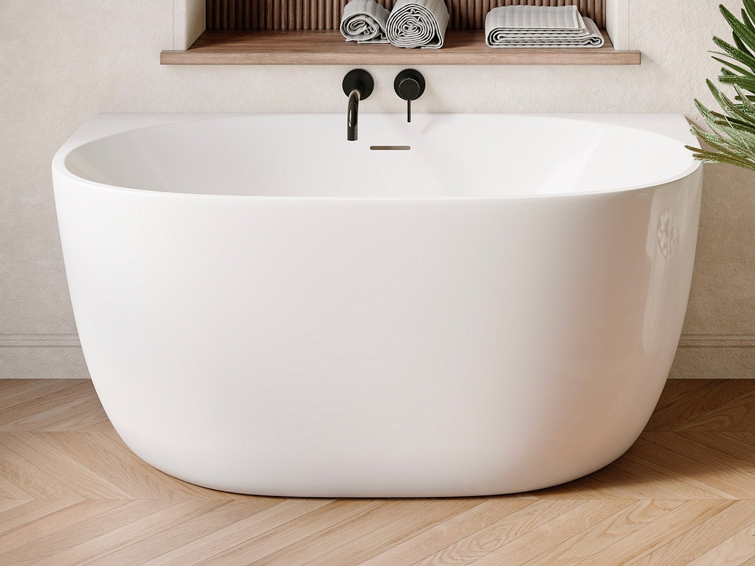 Wanna wolnostojąca przyścienna biała - 167 l - Akryl - 130 x 72 x 58 cm - AMOSARI