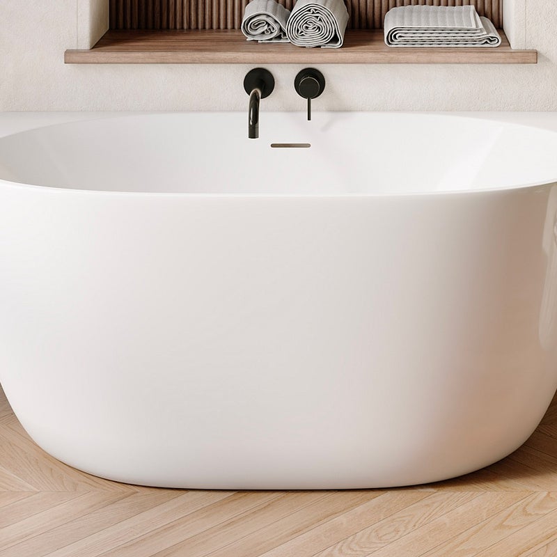 Wanna wolnostojąca przyścienna biała - 167 l - Akryl - 130 x 72 x 58 cm - AMOSARI