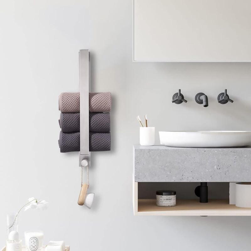 Porte-Serviettes De Salle De Bain Sans PoinçOnnage, Porte-Serviettes En Aluminium, Minimaliste, LéGer, De Luxe, à Tige Unique (Or 50 Cm