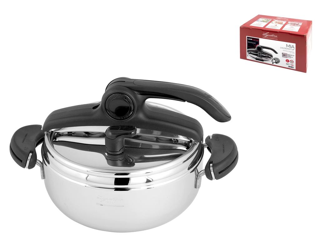 Lagostina Domina Vitamin Pentola A Pressione 5 L – Acciaio Inox 18/10, Apertura Facile LagoEasy'Up, Made In Italy