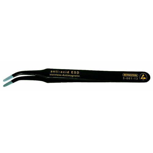 Bernstein Tools for Electronics 5-061-13 Pince brucelle CMS 2ab SA plate, large, courbée 115 mm