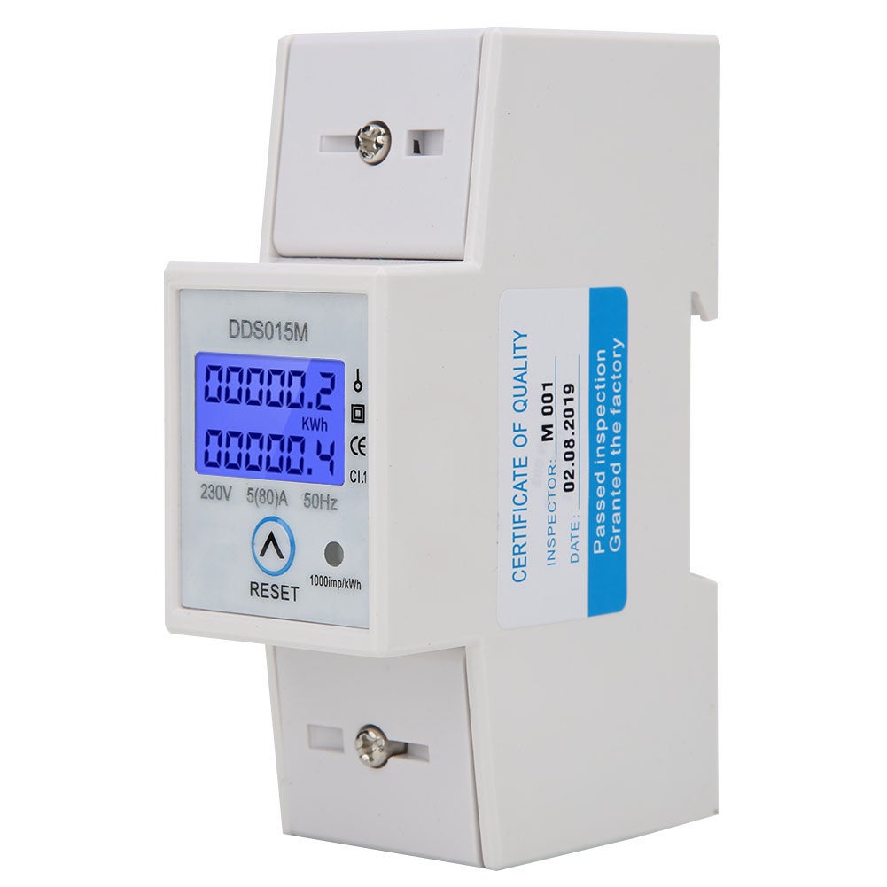 DDS015M Licznik watogodzin, jednofazowy wyświetlacz cyfrowy, licznik energii elektrycznej, z możliwością resetowania, 230 V