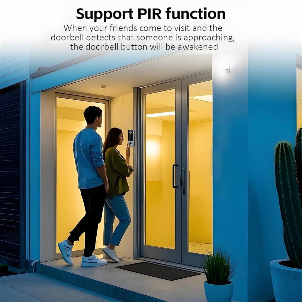 M20-Sonnette vidéo sans fil avec caméra, vision à distance, installation facile, interphone vidéo, sonnette de vision nocturne HD étanche IP65 - 6