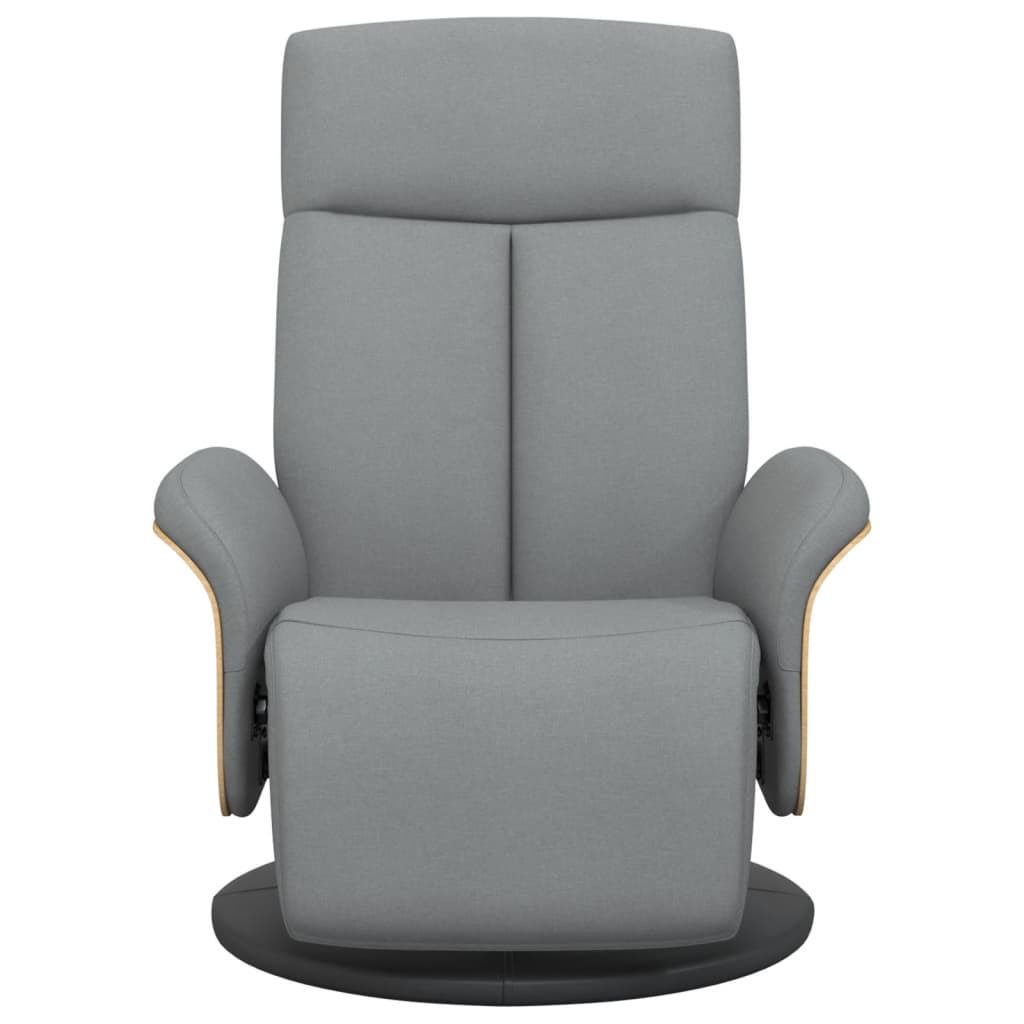 Fauteuil inclinable avec repose-pieds gris clair tissu - 3