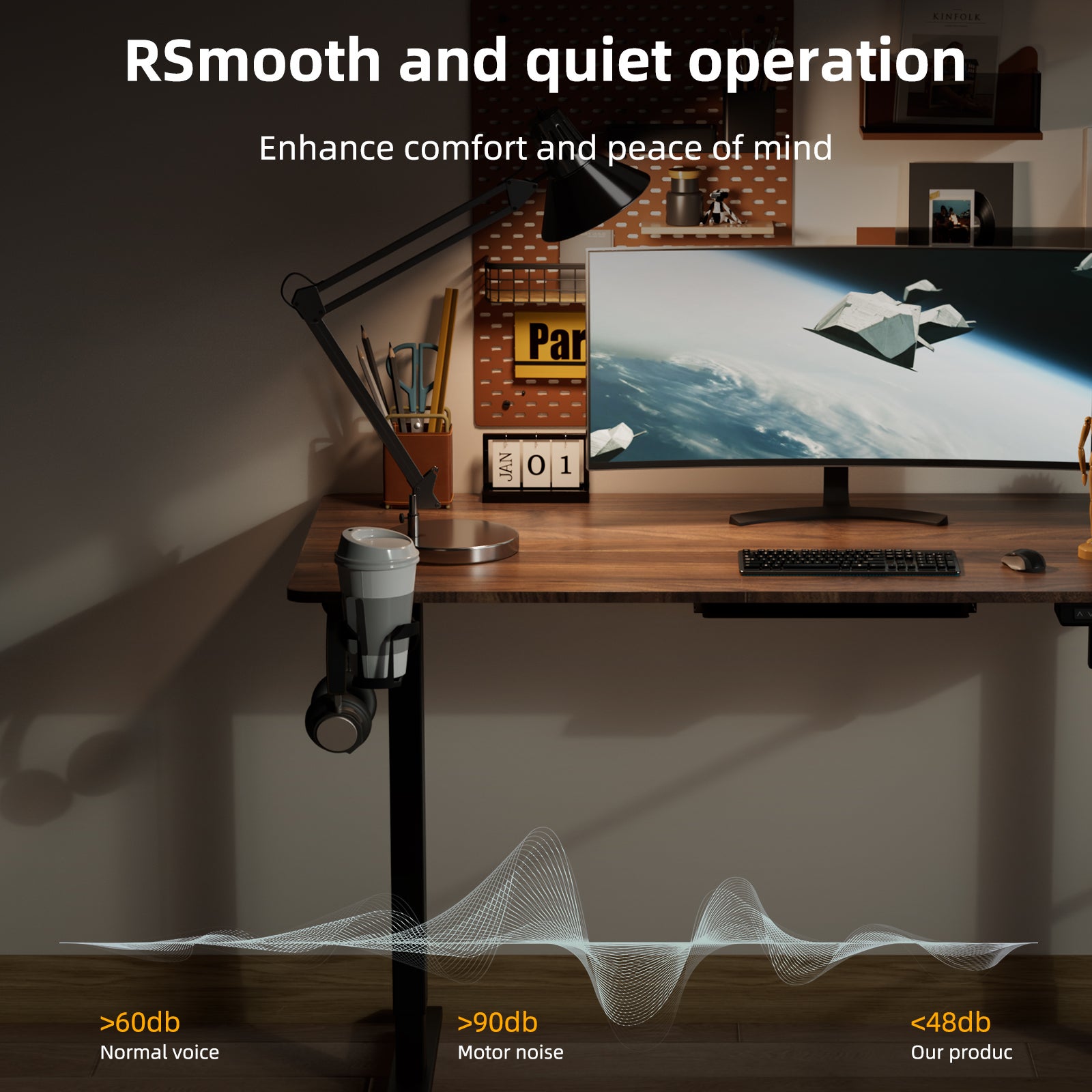Bureau Assis-Debout Électrique, Dimensions 120x60 cm, Avec Fonction Mémoire Et Anti-Collision, Ports Usb-A Et Type-C, Hauteur Réglable De 70 À 119 cm - 7
