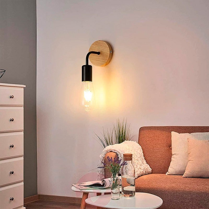 Pack x 2 - Applique in legno con braccio in metallo 