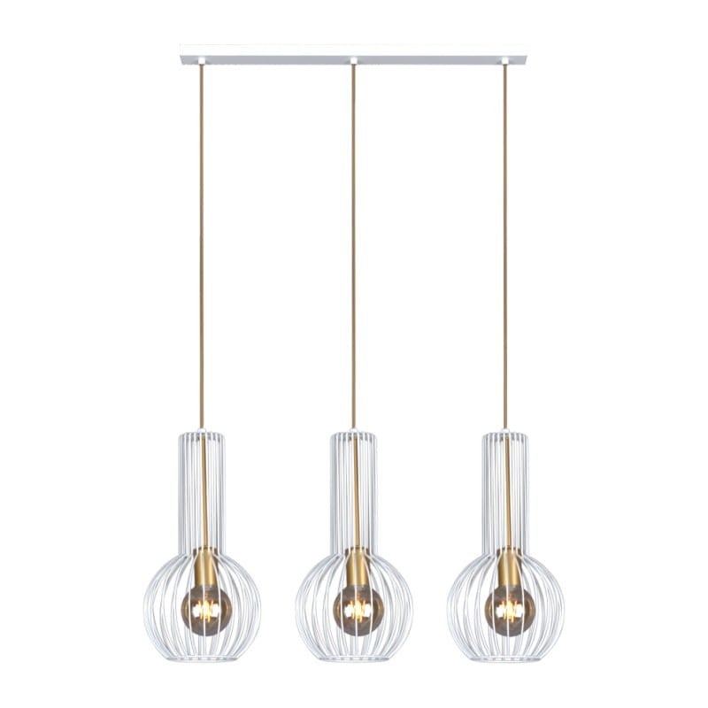 Lampa wisząca Arvi biało-złota 3xE27x60W nowoczesna wym: 110 x 75 x 20 cm metal Kaja