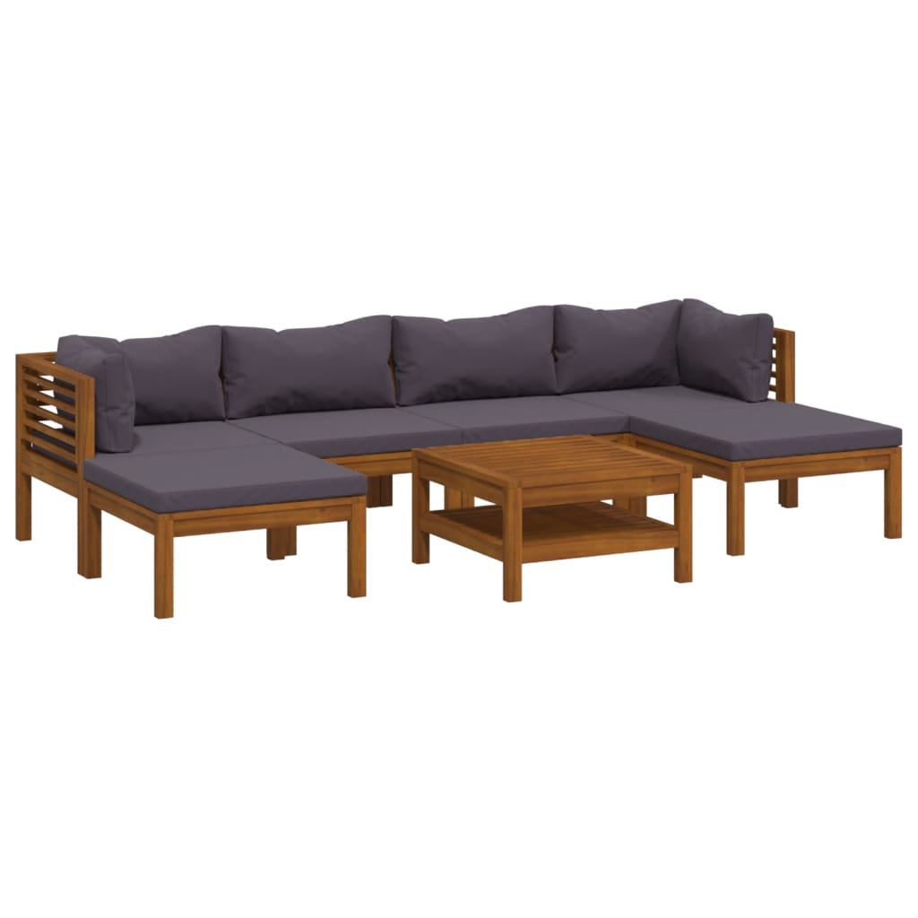 Salon bas de jardin en Bois Gris 6 personnes - 2