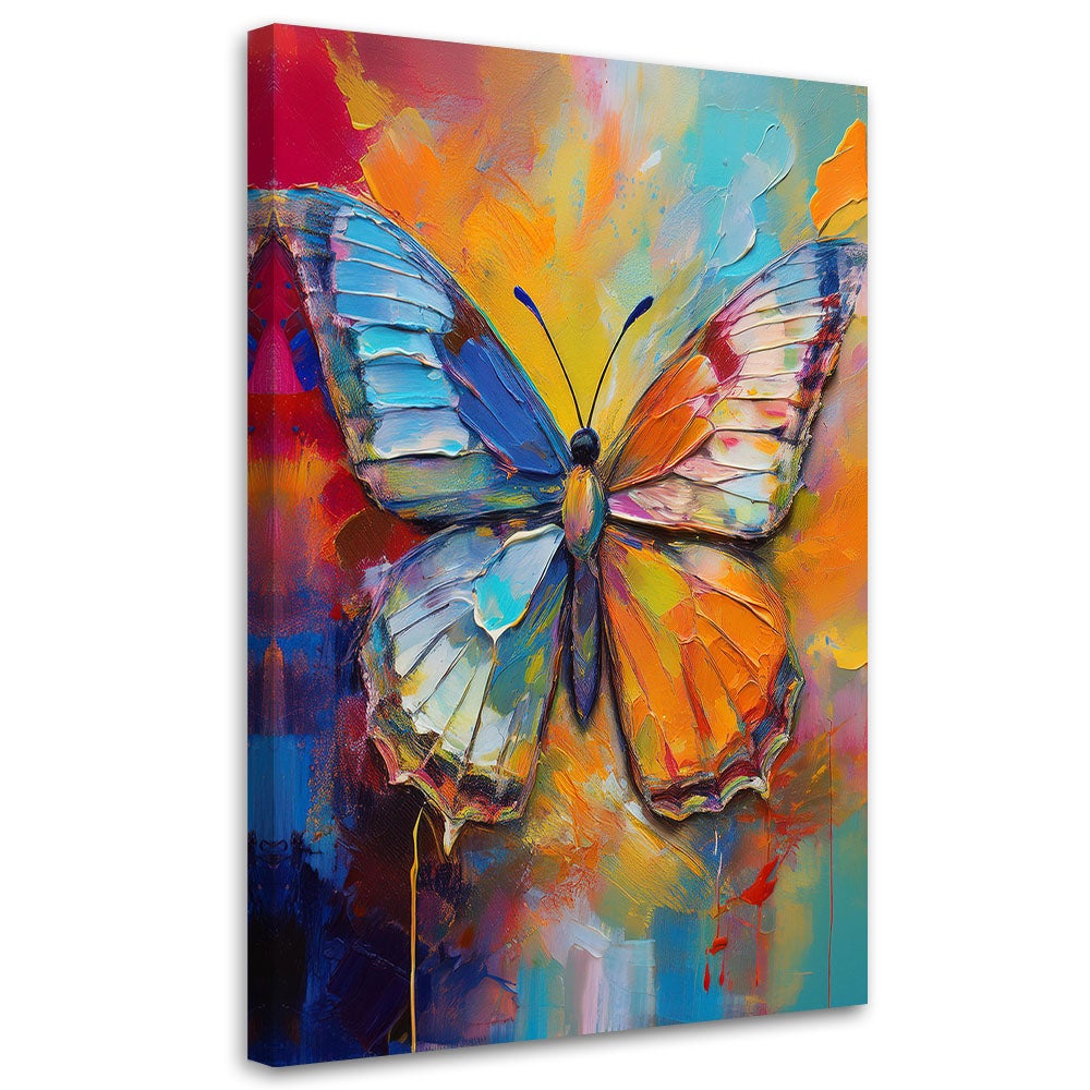 Obraz do salonu, Motyl na Kolorowym Tle 60x90
